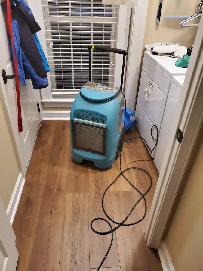 Commercial dehumidifier deployed for Flood Damage Cleanup in Geneseo
